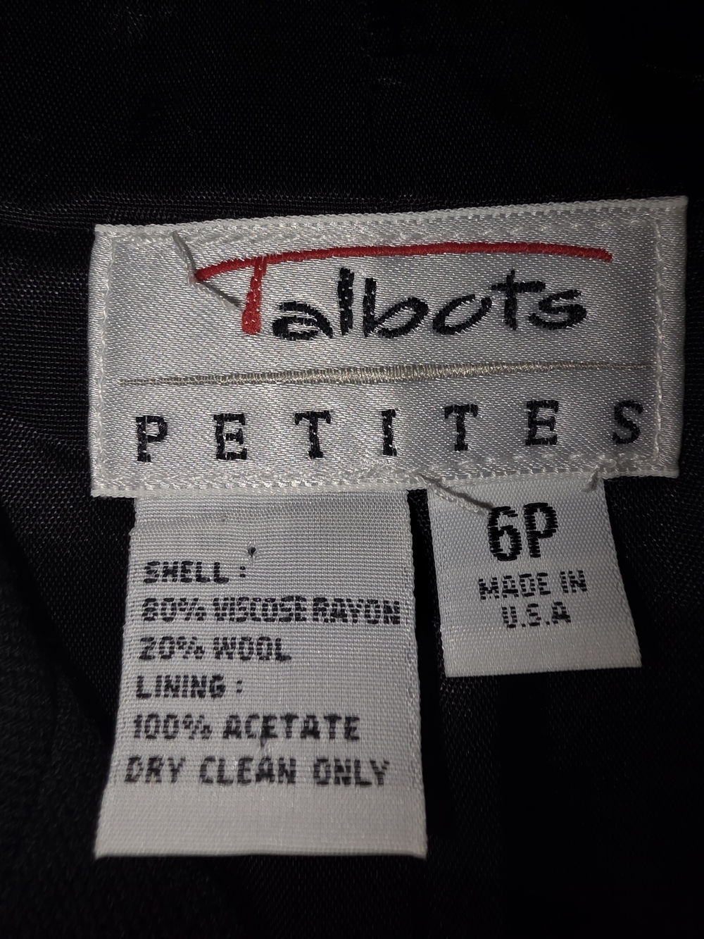 1990s Vintage Talbots Black Double-Breasted Women’s Jacket/Blazer Made In USA - Picture 4 of 9